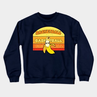 Vintage Retro Funny Basketball Art Design Crewneck Sweatshirt